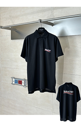バレンシアガ Balenciaga Political Campaign ロゴボタン半袖ポロシャツ