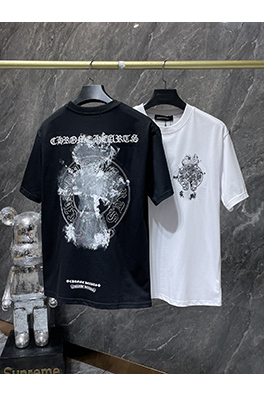 クロムハーツスーパーコピー サンスクリット刺繍クロス半袖Tシャツ