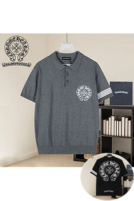 クロムハーツ ジャカードカラーニット半袖Tシャツ