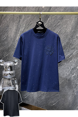 クロムハーツ クラシックな馬蹄刺繍の金箔スター半袖Tシャツ