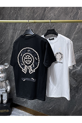クロムハーツ クラシックな馬蹄のフロックレタリング半袖Tシャツ
