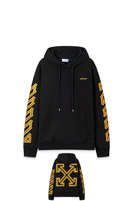 オフホワイト off white 警告ライン付きのゆったりとしたフード付きスウェットシャツ