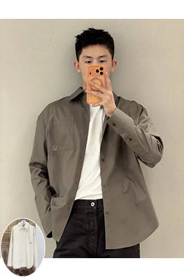 ロエベ 刺繍パッチポケット長袖シャツ