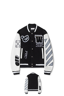 オフホワイトスーパーコピー off white 新モデル刺繍パッチワークベースボールジャケット