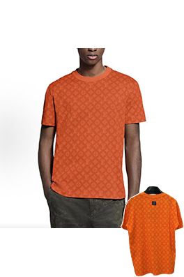 ルイヴィトン モノグラム柄クルーネック半袖Tシャツ