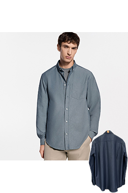 ルイヴィトン 後ろ襟にレザートリムをした長袖シャツ