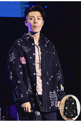 ロエベ 猫の刺繍りデニムシャツジャケット