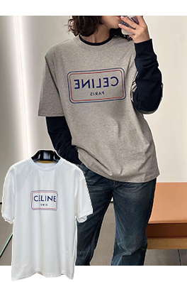 セリーヌ CELINE プリントクルーネック半袖Tシャツ