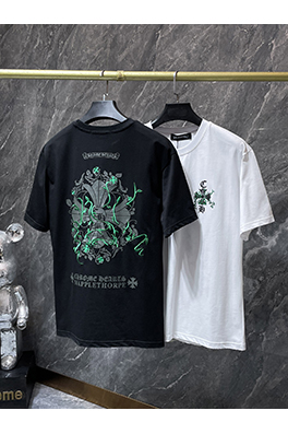 クロムハーツ グラフィティサンスクリットい古しの馬蹄刺繍半袖Tシャツ