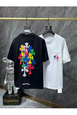 クロムハーツ クラシックなカラフルファントムクロスレターフローラル半袖Tシャツ