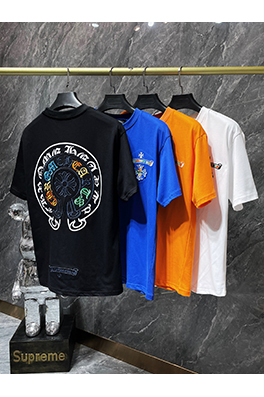 クロムハーツ 刺繍入りカラフルクラシッククロスホースシュー半袖Tシャツ