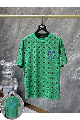 クロムハーツ カスタムデザインのオールオーバークロスプリント半袖Tシャツ