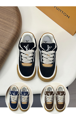 ルイヴィトン LV Tilted Monogram Damier チェック柄の花柄スニーカー