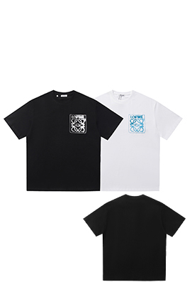 ロエベ LOEWE 刺繍文字とフェイクポケット付きフォームプリントタイダイ半袖Tシャツ