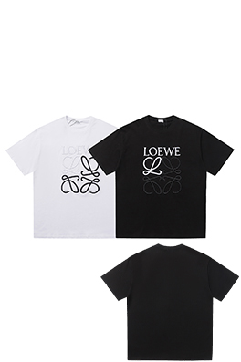 ロエベ LOEWE ツートンのクラシックロゴ刺繍半袖Tシャツ