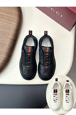 グッチ 新しいメンズレザースニーカー