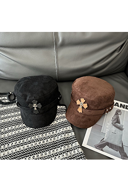 クロムハーツ クロス柄スエードフラットトップベースボールキャップ