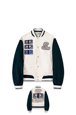 オフホワイトコピー off white カップルけ刺繍入りベースボールジャケットウールコート