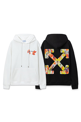 オフホワイト off white カラフルな矢印のゆったりフード付きスウェットシャツ