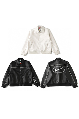 シュプリーム X ナイキ  WEEK4 Leather Varsity Jacket 背中にロゴがったレザーのバーシティジャケット