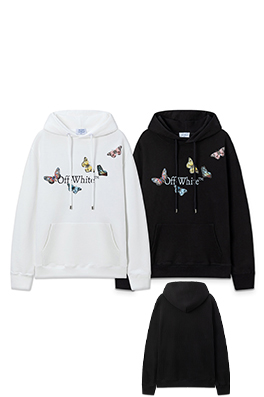 オフホワイトスーパーコピー off white バタフライルーズフード付きスウェットシャツ