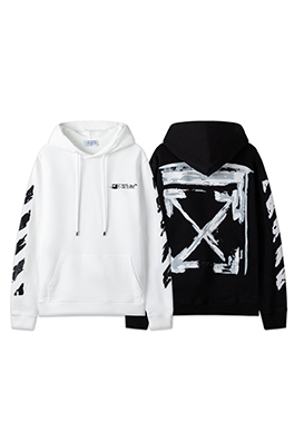 オフホワイト off white 新しいグラフィティアロー460gルーズフィットフード付きスウェットシャツ