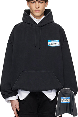 ヴェトモンコピー 新しいダブルレイヤーウォッシュフード付きスウェットシャツ