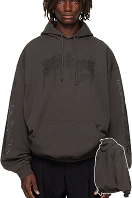 ヴェトモンスーパーコピー フロントとバックパネルナノプリントフード付きスウェットシャツ