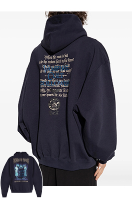 ヴェトモンコピー 新しいフロントとバックのナノプリントフード付きスウェットシャツ