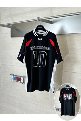 バレンシアガ NBA 共同ブランド刺繍ジャージ半袖Tシャツ