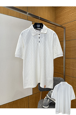 ルイヴィトン チェック柄ジャカード半袖ポロシャツ