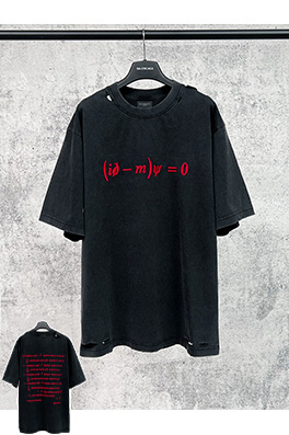 バレンシアガ ディラック方程式の刺繍りウォッシュとバックをした半袖 T シャツ