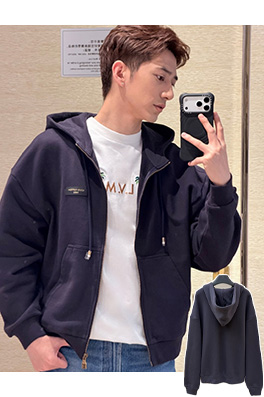 ルイヴィトン Louis Vuitton Paris ゴールドスタンプレザータグジップアップパーカー