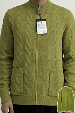 ルイヴィトン ランウェイチェック柄ジャカードケーブルニットジップアップカーディガン