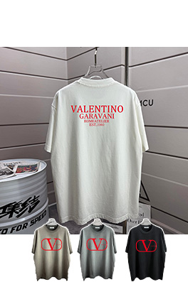 ヴァレンティノ Valentino ダメージ320gプリントのクルーネック半袖シャツ