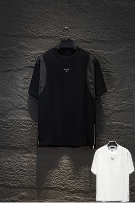 プラダスーパーコピー 新作パッチワークハードウェアジッパー半袖Tシャツ