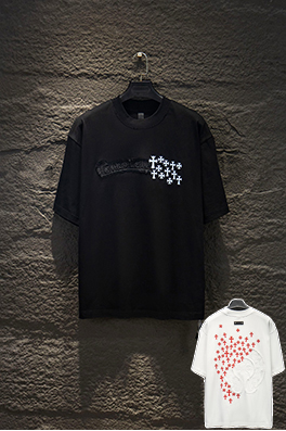 クロムハーツコピー 重工業な刺繍タッセル半袖Tシャツ