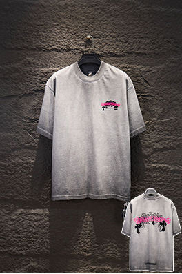 クロムハーツ 新モデル耐久性のある裏地カラーコーティングフロックシリコン半袖Tシャツ