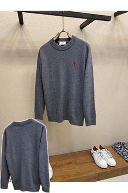 アミスーパーコピー Ami Paris ハート型のA字刺繍入りカップルウールセーター