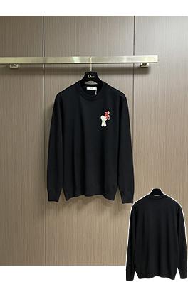 アミ 限定クラシックポニーロゴ+ハートA柄コットンクルーネックニットセーター