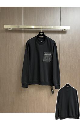 フェンディ シンプルなクルーネックの長袖スポーツシャツ