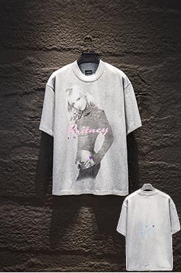 バレンシアガコピー Balenciaga 新作ホワイトインクダイレクトプリント半袖Tシャツ