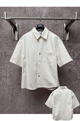 ルイヴィトンコピー 新作ホワイトジャカードデニム半袖シャツ