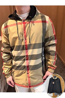 バーバリーコピー 両面リバーシブルチェック柄フード付きジャケット