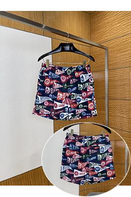 ルイヴィトン 全体にバッジプリントのドローストリングカジュアルショーツ
