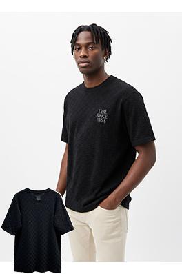 ルイヴィトン LVM SINCE 1854 春夏コレクション ブラックジャカード半袖Tシャツ
