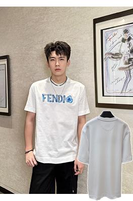 フェンディスーパーコピー Fendi 刺繍入り手描きロゴ半袖Tシャツ