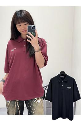 アクネストゥディオズ Acne Studiosi 刺繍入り半袖ポロシャツ