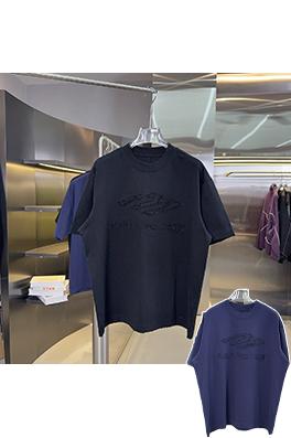 バレンシアガ Balenciaga カットアウトとウォッシュのディテールがされた刺繍パッチワーク半袖Tシャツ