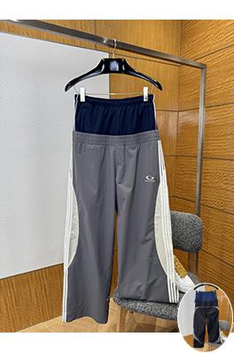 バレンシアガ BALENCIAGA ダブルウエストの二重ストライプパンツ